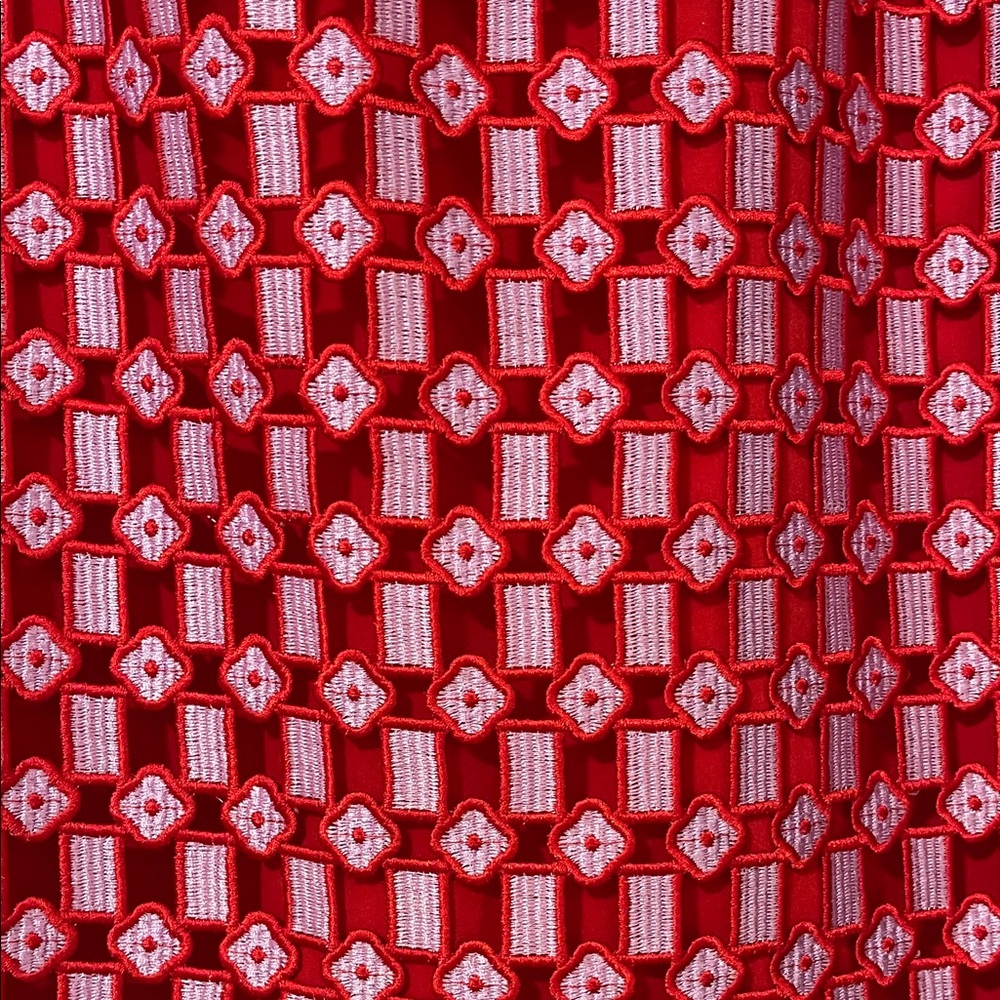 EUC! Sandro Red and Lilac Purple Lace Mini Skirt, Size Small (Size 1) - Picture 3 of 6